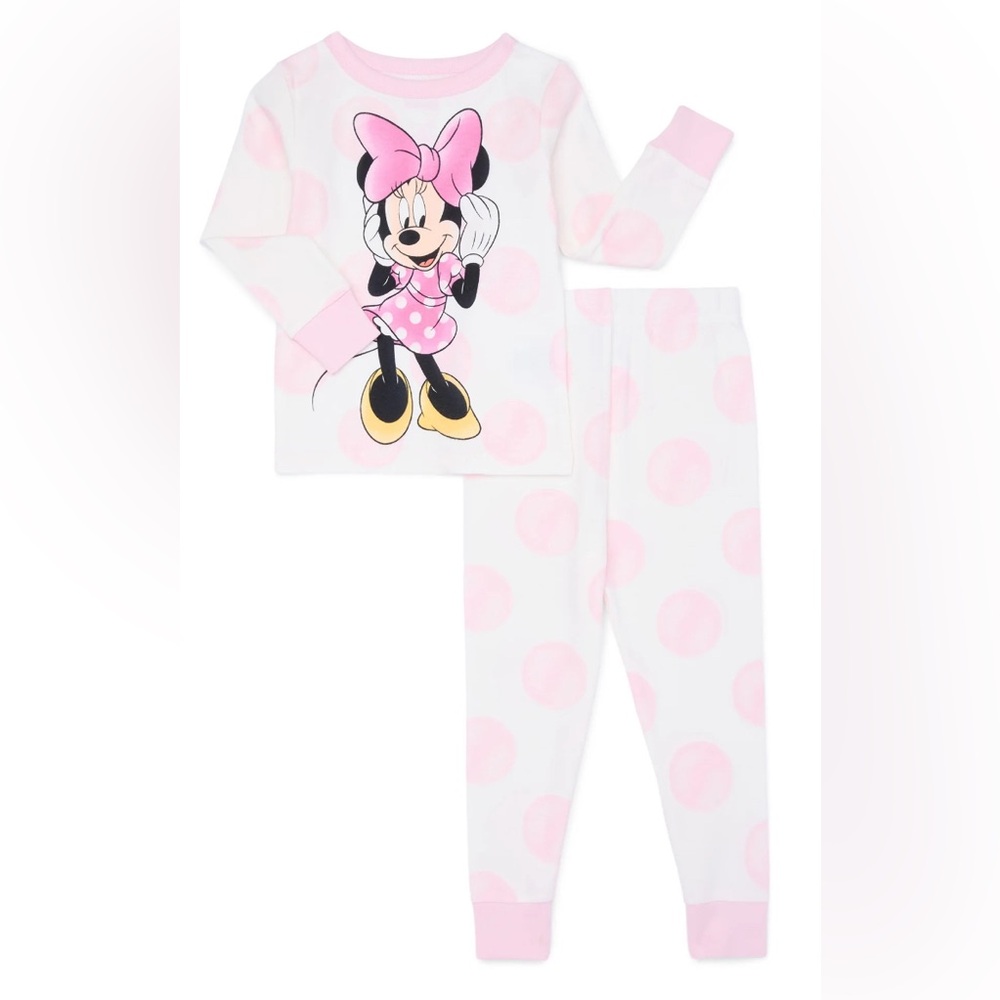 Minnie Mouse Toddler Long Sleeve Shirt and Pants Pajama Set, 2-Piece,Sizes 3T-5T